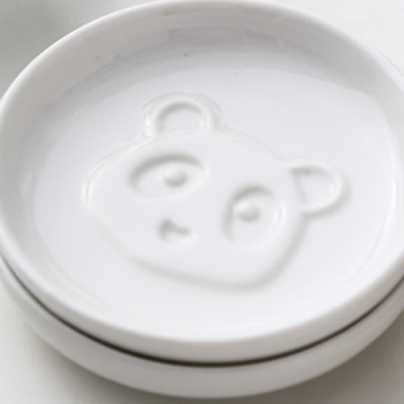 Buddha Stones Mini plato para salsa de cerámica blanca con relieve de panda - image 11