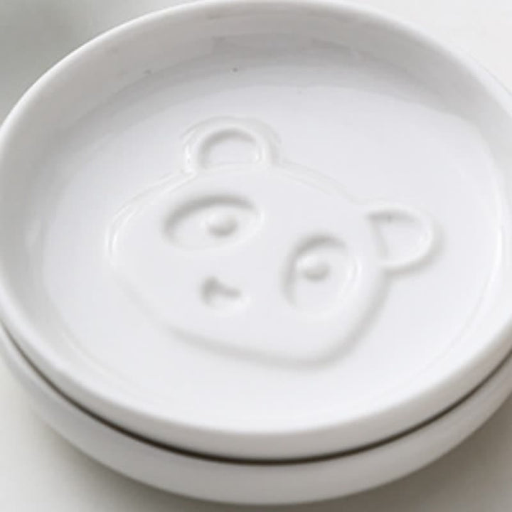 Buddha Stones Mini plato para salsa de cerámica blanca con relieve de panda - image 11