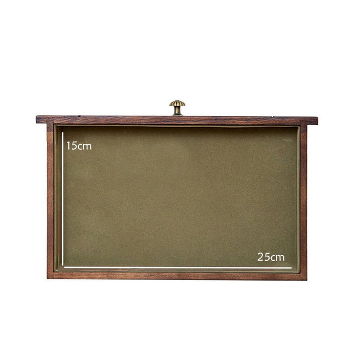 Caja de joyería de madera maciza retro con Buddha Stones, caja de almacenamiento de joyería de madera de cuatro capas