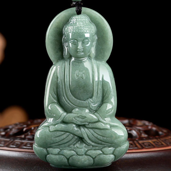 Collar de cadena de compasión con amuleto de jade de Buda Amitabha de Buddha Stones - image 6