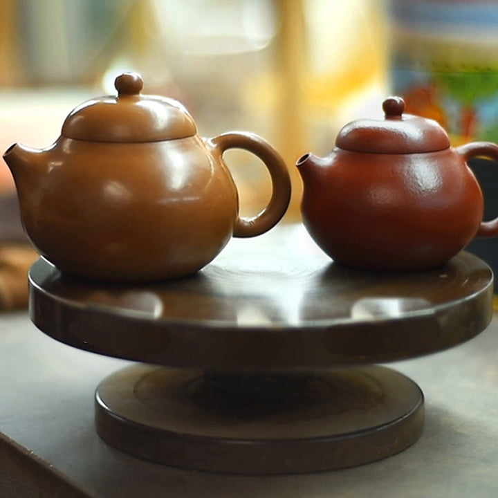 Tetera de kungfú de arcilla púrpura marrón Wen Dan hecha a mano con Buddha Stones Yixing