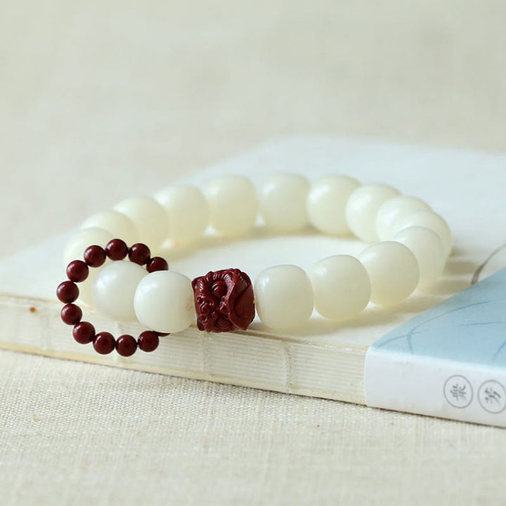 Buddha Stones Natural Bodhi Semilla Cinabrio Bailando León Encanto Sabiduría Armonía Muñeca Mala