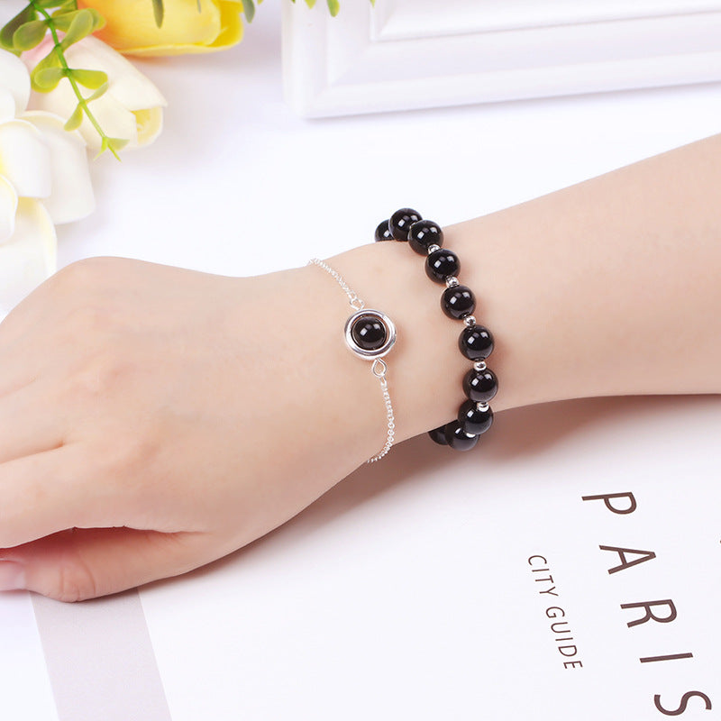 Pulsera Positiva de Cristal de Cuarzo Fresa con Piedra Solar de Buddha Stones