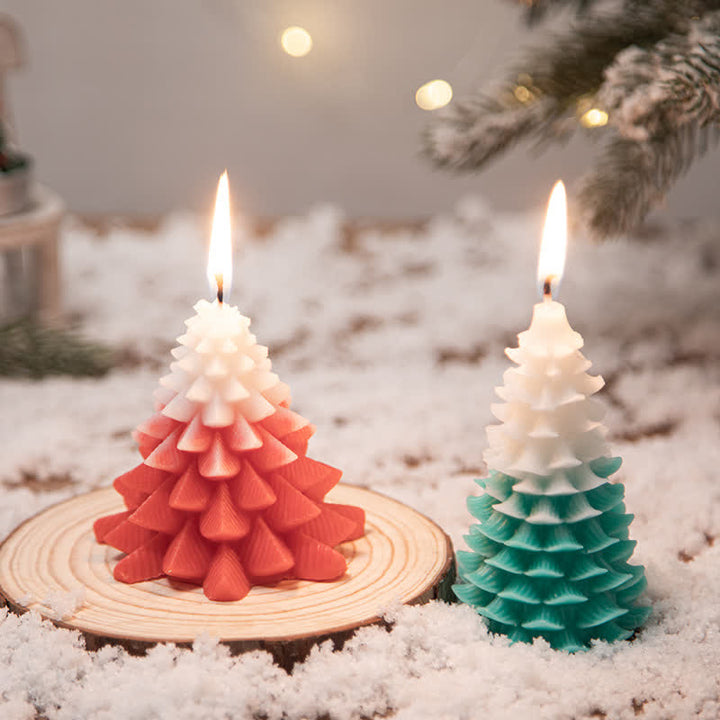 Regalo de vela de cera de soja perfumado árbol de Navidad para amigos de la familia