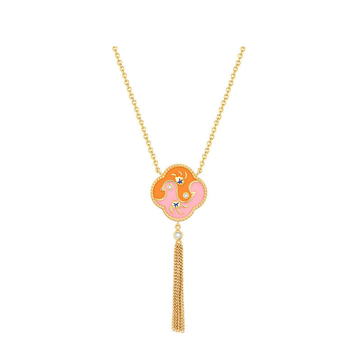 Juego de pendientes y pulsera con colgante de collar curativo con dos pájaros de cobre chapado en oro de 18 quilates con Buddha Stones