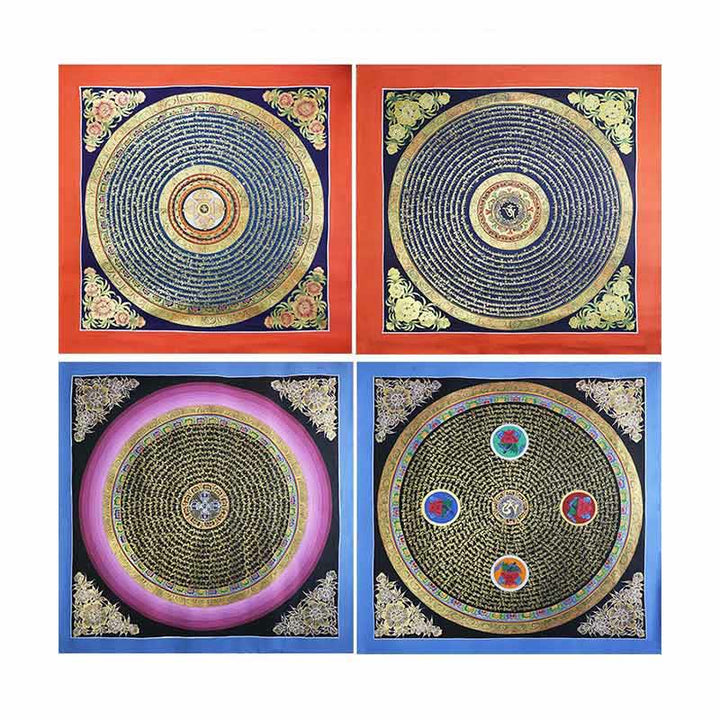 Caja ciega tibetana hecha a mano con pintura Thangka, bendición espiritual, patrón de Color aleatorio