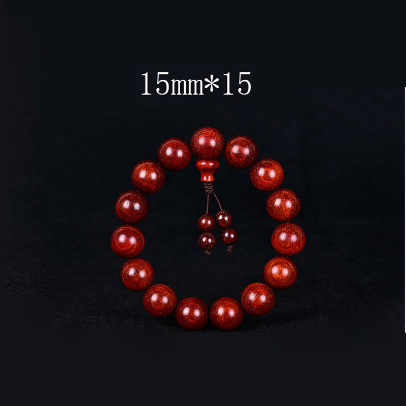 Pulsera de equilibrio de sándalo rojo con hoja pequeña tibetana de Buddha Stones