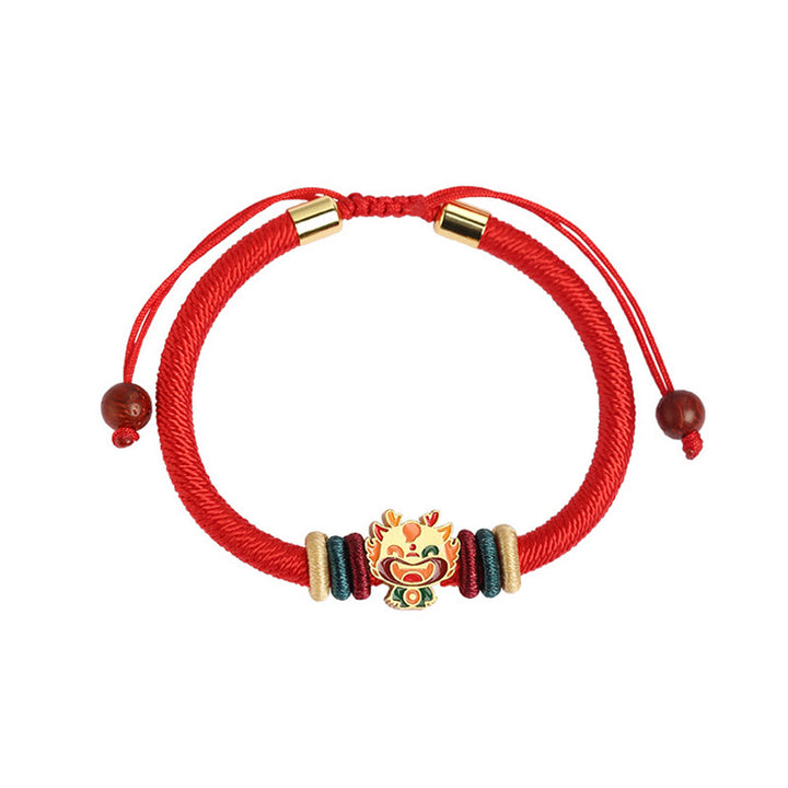 Pulsera roja trenzada de la suerte del zodíaco chino, hecha a mano, de Plata de Ley 925 con Buddha Stones , Año del Dragón