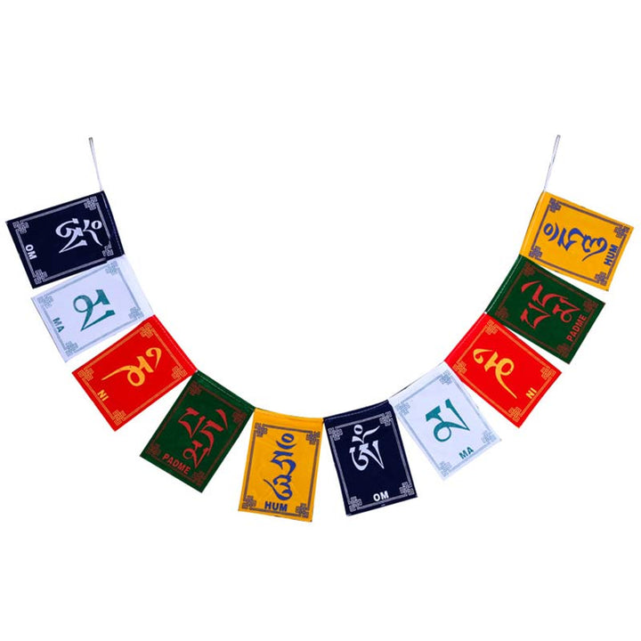Bendición tibetana Caballo de viento Om Mani Padme Hum Bandera de oración para coche al aire libre - image 12