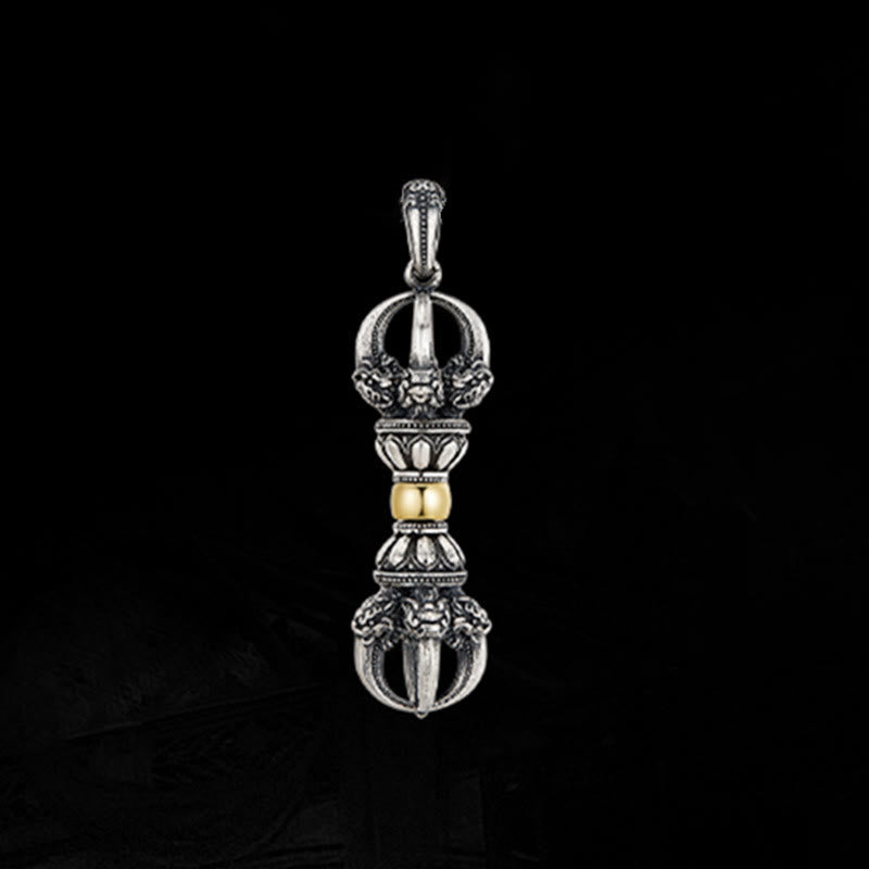 Colgante de collar de riqueza con diseño tibetano Dorje Vajra de Buddha Stones