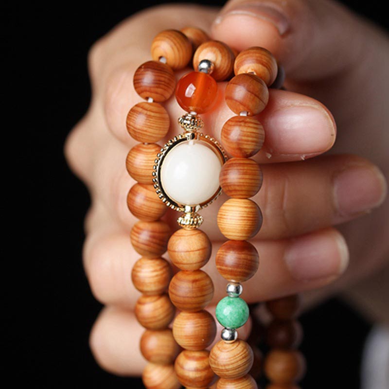 Pulsera de collar curativo Mala de palisandro tibetano