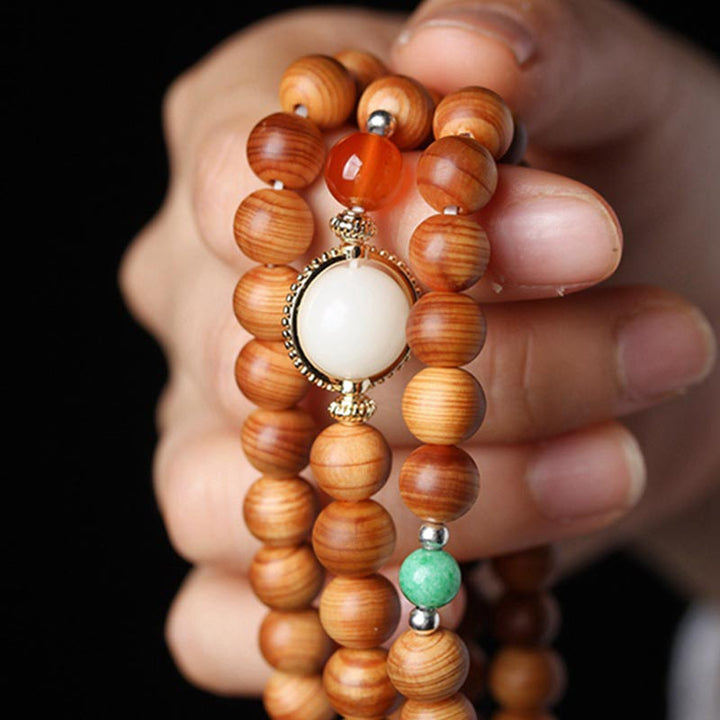 Pulsera de collar curativo Mala de palisandro tibetano