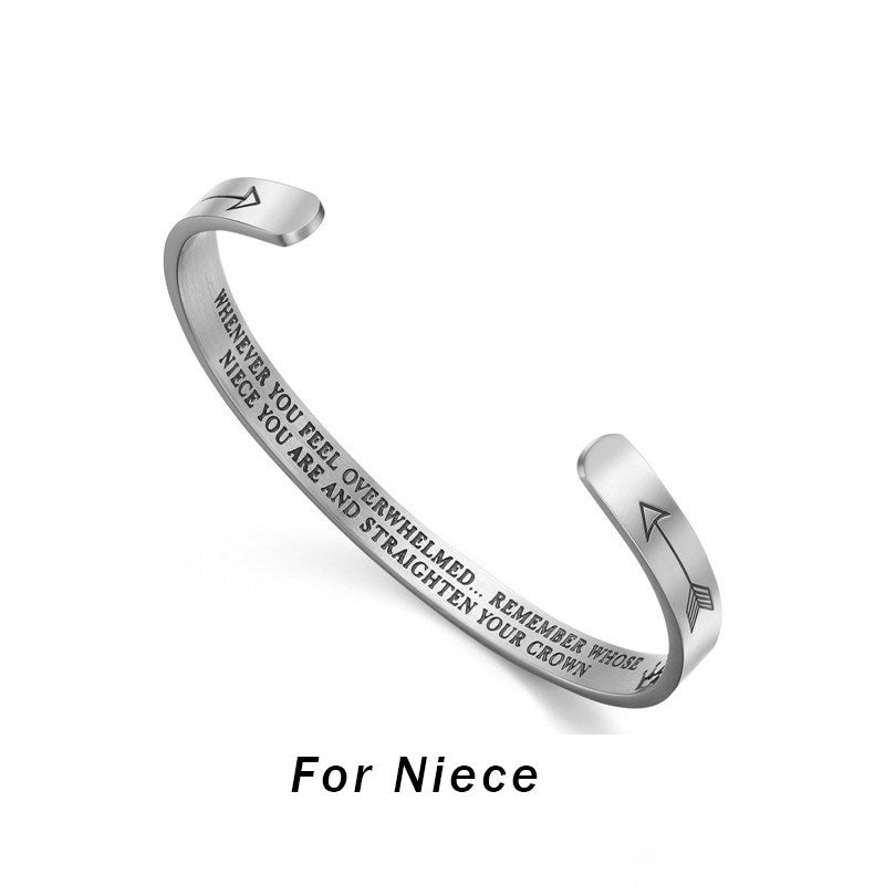 Pulseras inspiradoras de Buddha Stones, regalo personalizado para ella, brazalete con Mantra grabado, joyería de corona