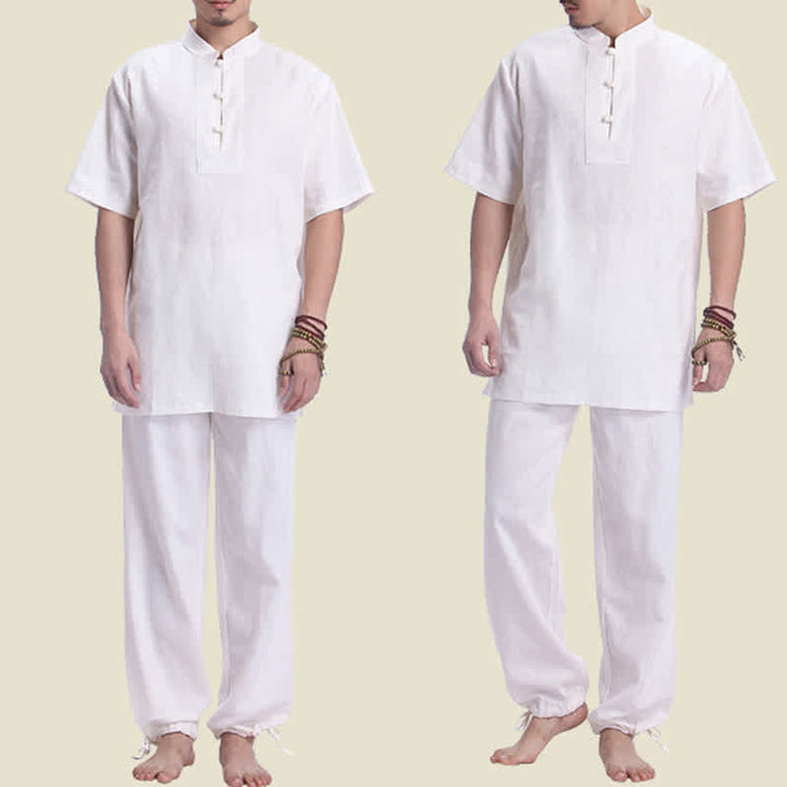 Conjunto de ropa de lino y algodón para hombre con Buddha Stones, meditación espiritual zen y práctica de oración - image 3