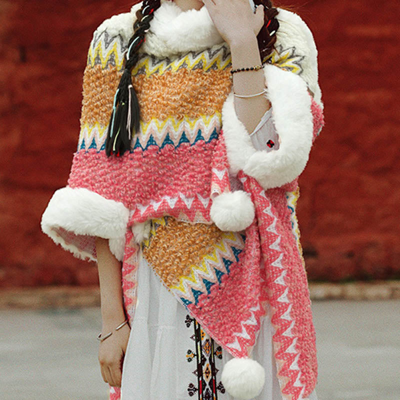 Mantón de rayas multicolor tibetano con Buddha Stones , bufanda de viaje acogedora para invierno