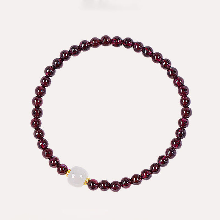 Pulsera de purificación de cuentas de jade granate natural con Buddha Stones