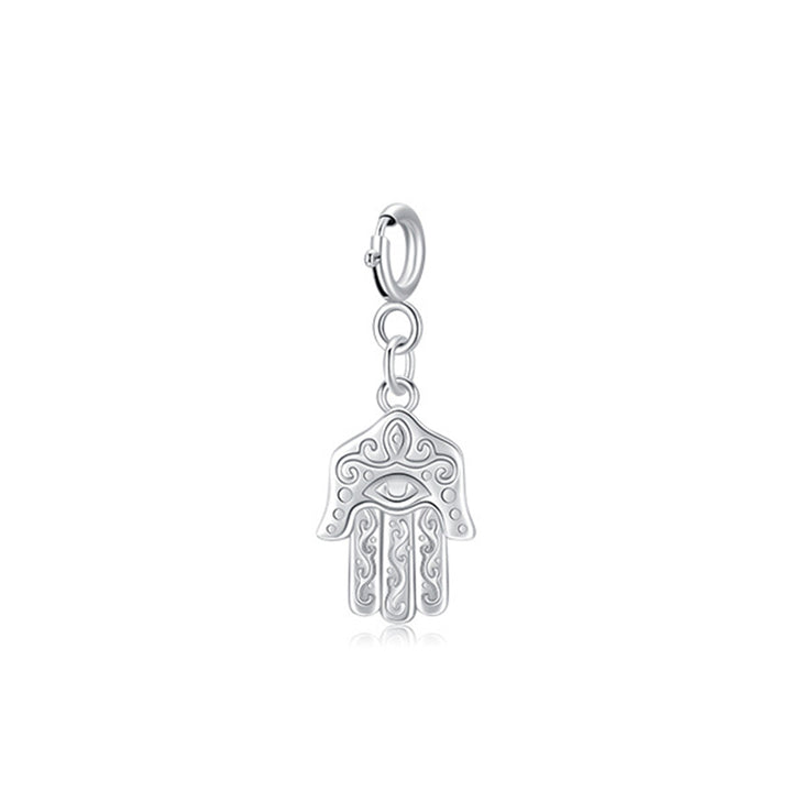 Colgante de plata de ley 925 con símbolo de Hamsa de mal de ojo, cadena de suerte y prosperidad - HAMSA Plata (Solo colgante) - image 7