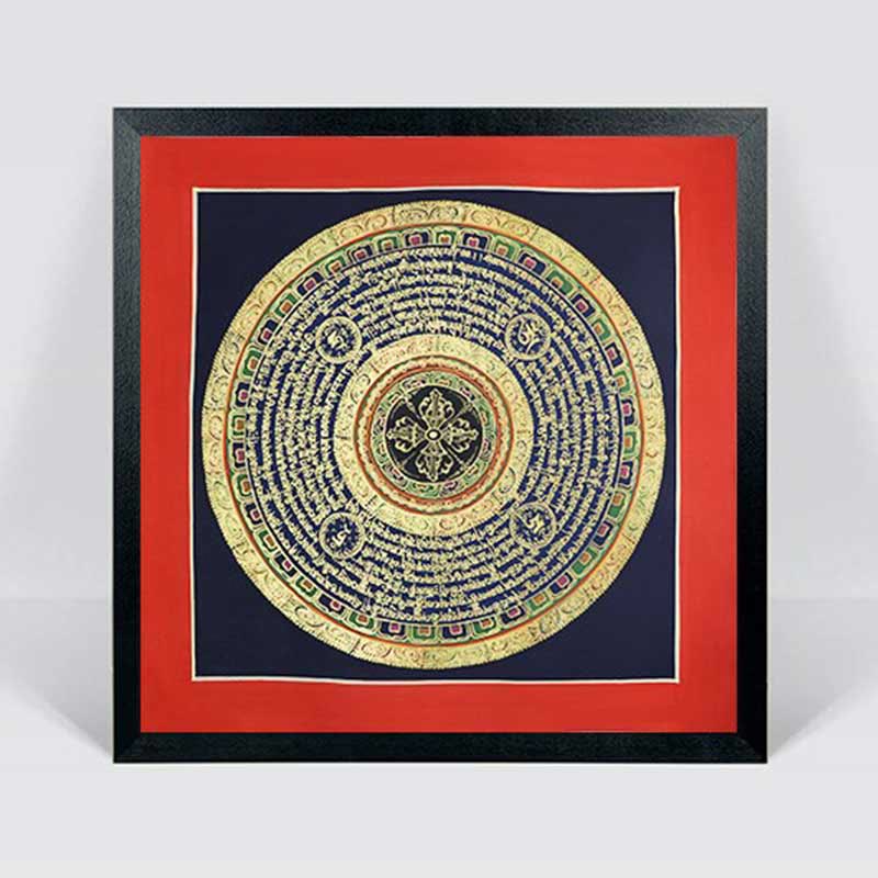 Caja ciega tibetana hecha a mano con pintura Thangka, bendición espiritual, patrón de Color aleatorio