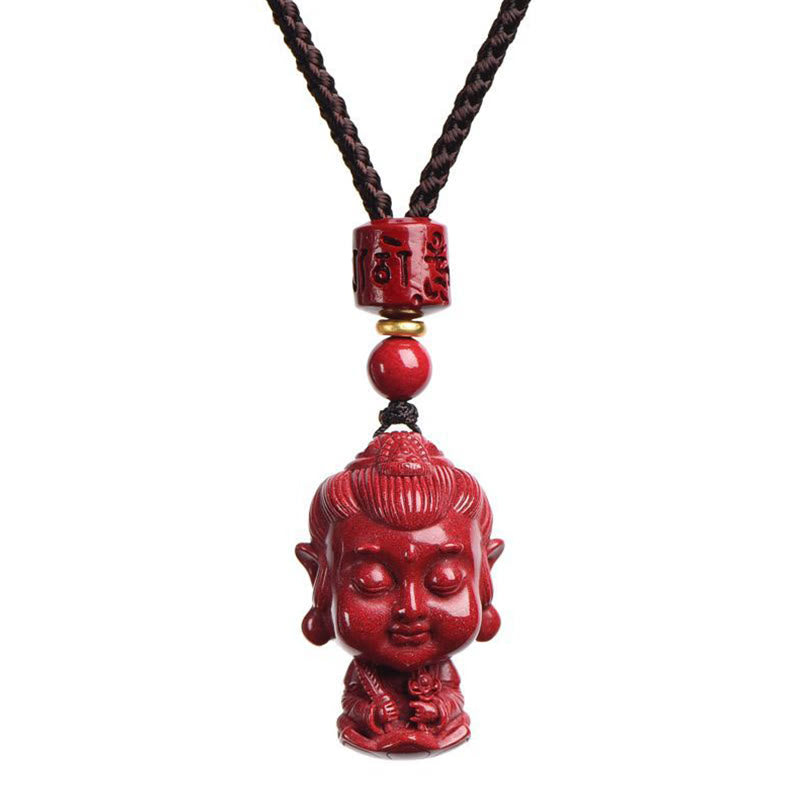 Buddha Stones del zodiaco chino, Buda natal, amuleto de cinabrio Natural, colgante para mantener alejados los espíritus malignos