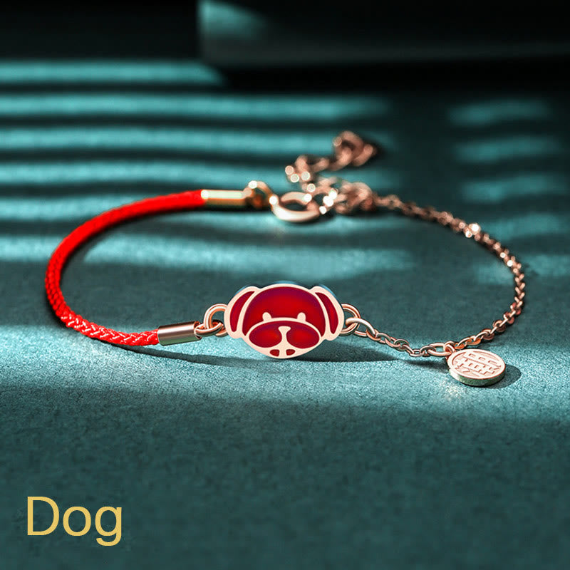 Pulsera de cadena de hilo rojo con Buddha Stones , Plata de Ley 925, que cambia de color, protección de la suerte del zodiaco chino - Perro (circunferencia de muñeca 14-15 cm) - image 24