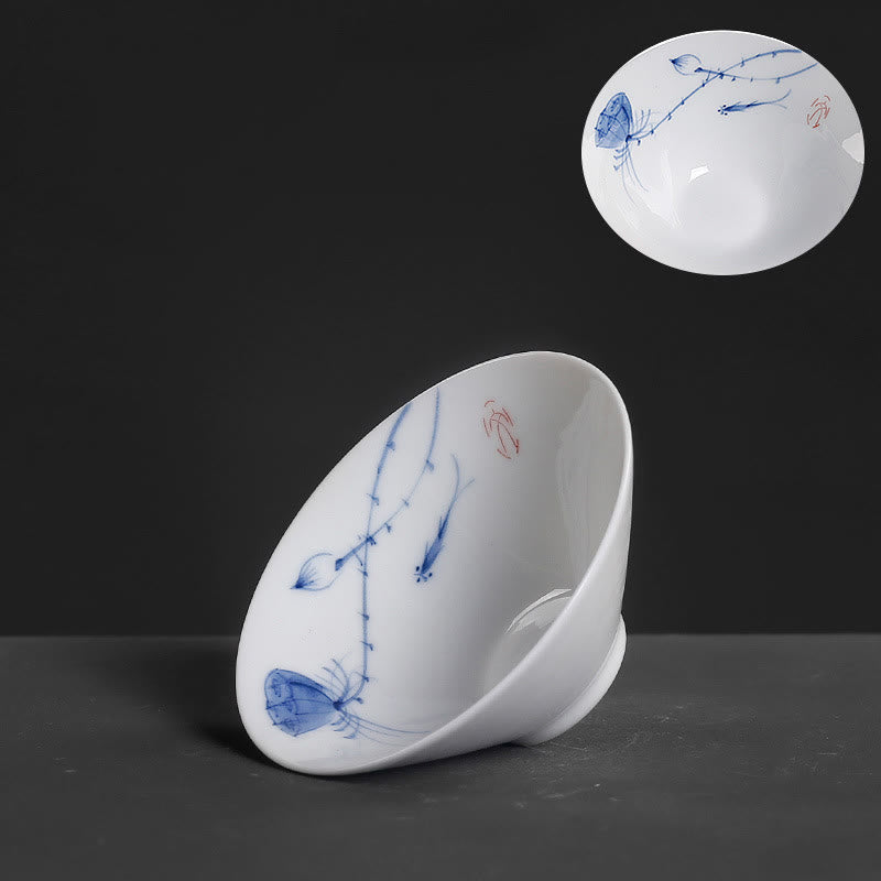 Buddha Stones Vintage ciruela orquídea bambú crisantemo loto pez Koi taza de té de cerámica tazas de té Kung Fu