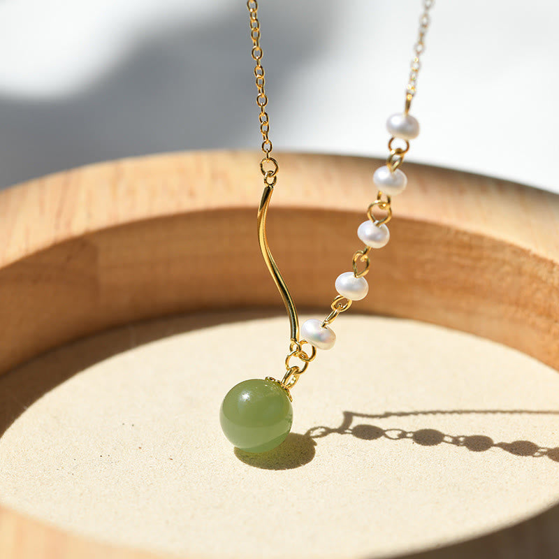 Piedras de BudaColgante de collar de cuentas de suerte de perlas de jade natural de Hetian - Jade Hetian (Prosperidad♥Abundancia) - image 0