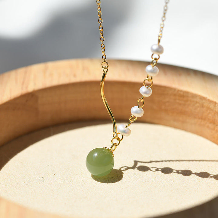 Piedras de BudaColgante de collar de cuentas de suerte de perlas de jade natural de Hetian - Jade Hetian (Prosperidad♥Abundancia) - image 0