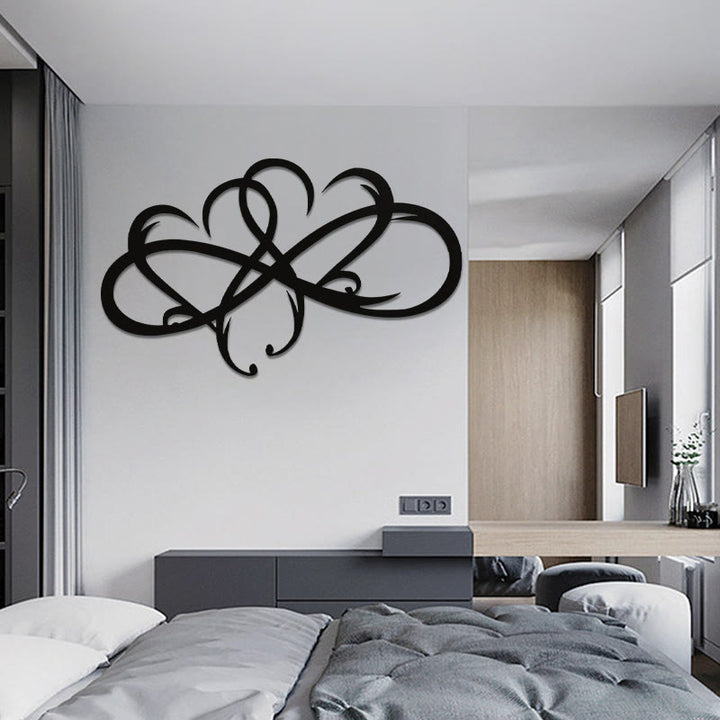 Buddha Stones doble infinito corazón metal signo familia arte de pared