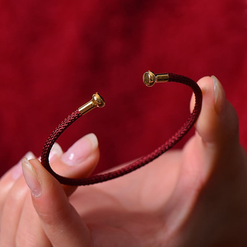 Pulsera de cuerda trenzada de la suerte hecha a mano con diseño simple de Buddha Stones
