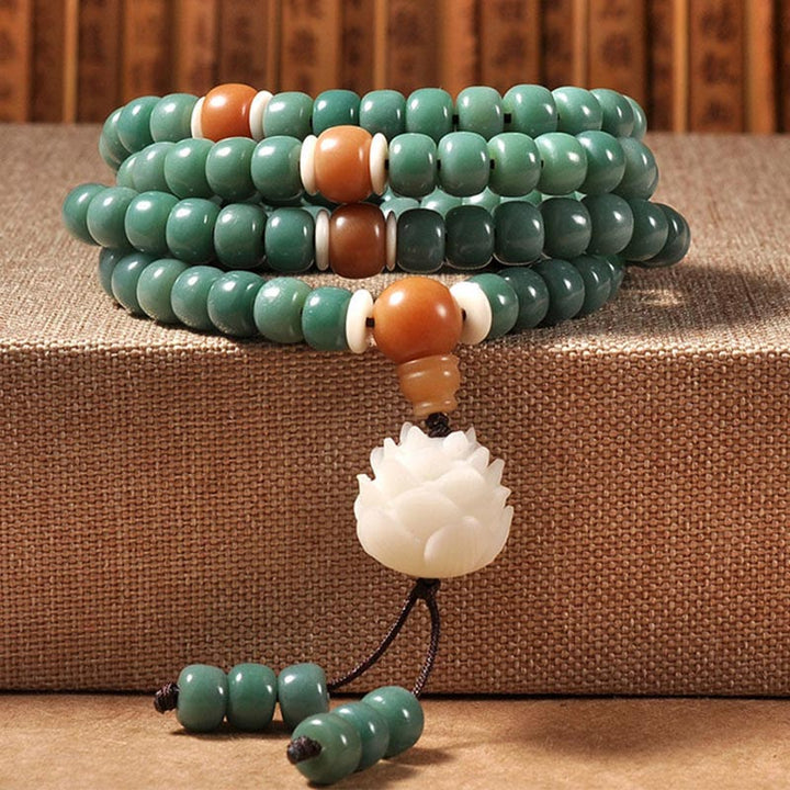 Pulsera De Éxito De Semillas De Bodhi Cian De Loto De Buddha Stones
