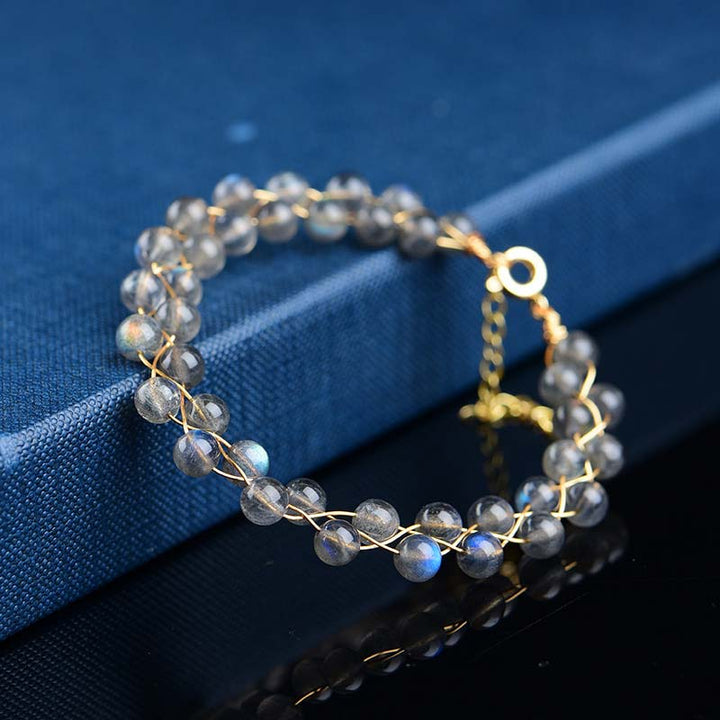Pulsera de bendición de amor con piedra lunar natural de Buddha Stones