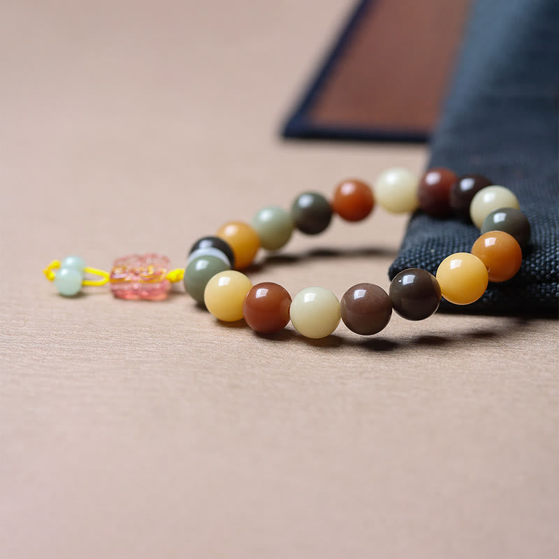 Pulsera de la paz con dije de cristal Liuli, semilla de Bodhi, gradiente multicolor Natural, Buddha Stones