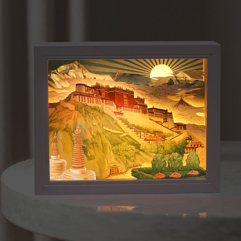 Lámpara LED de papel del Palacio Potala del Tíbet, luces artísticas de noche, lámpara de mesa LED creativa - Palacio de Potala - image 0