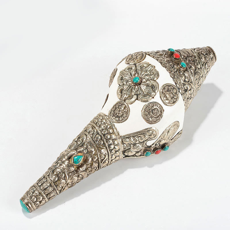 Concha de caracola Shankha Natural tibetana, concha marina, decoración del hogar de la suerte y la riqueza - Shankh extra grande 31*12,5 cm - image 11