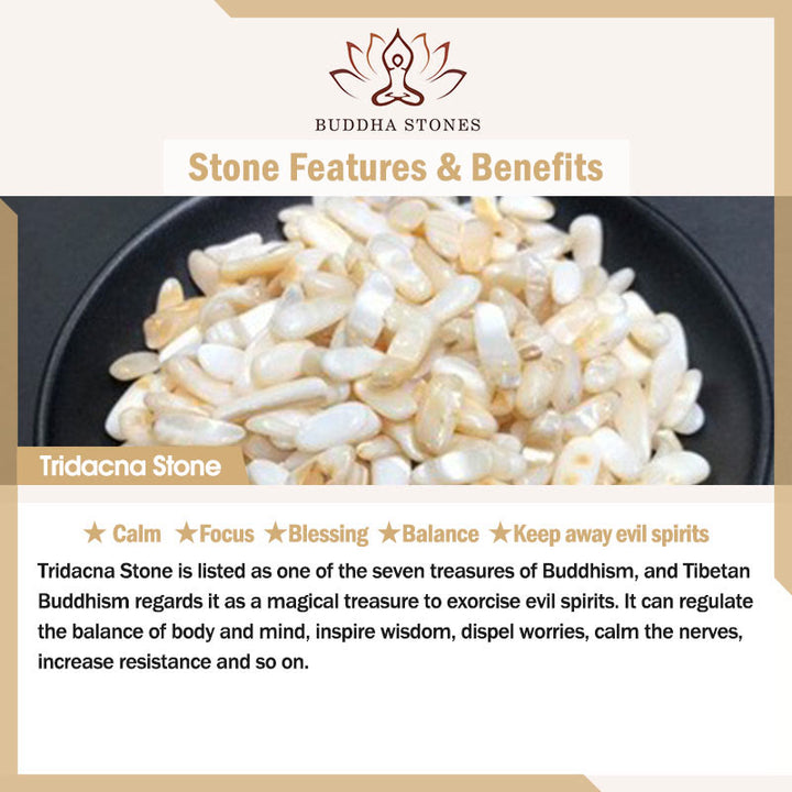Pendientes colgantes de bendición con cuentas de jade, flor de piedra Tridacna de Buddha Stones