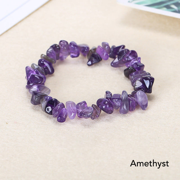 Pulsera calmante de calidez de piedra de cristal de forma irregular natural - Amatista (circunferencia de la muñeca: 15-18 cm) - image 11