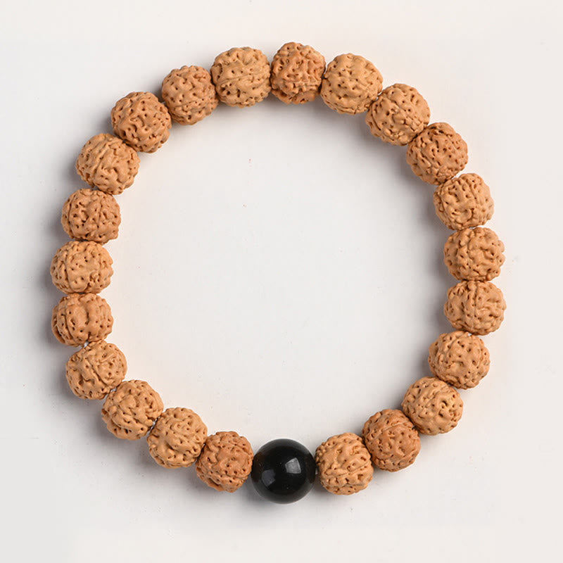 Buddha Stones Tíbet Rudraksha Bodhi Semilla Riqueza Pulsera auspiciosa