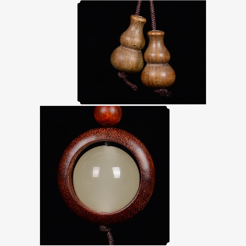 Buddha Stones, sándalo rojo, madera de ébano, sándalo verde, cuentas luminosas de la suerte, calabaza, llavero de la paz