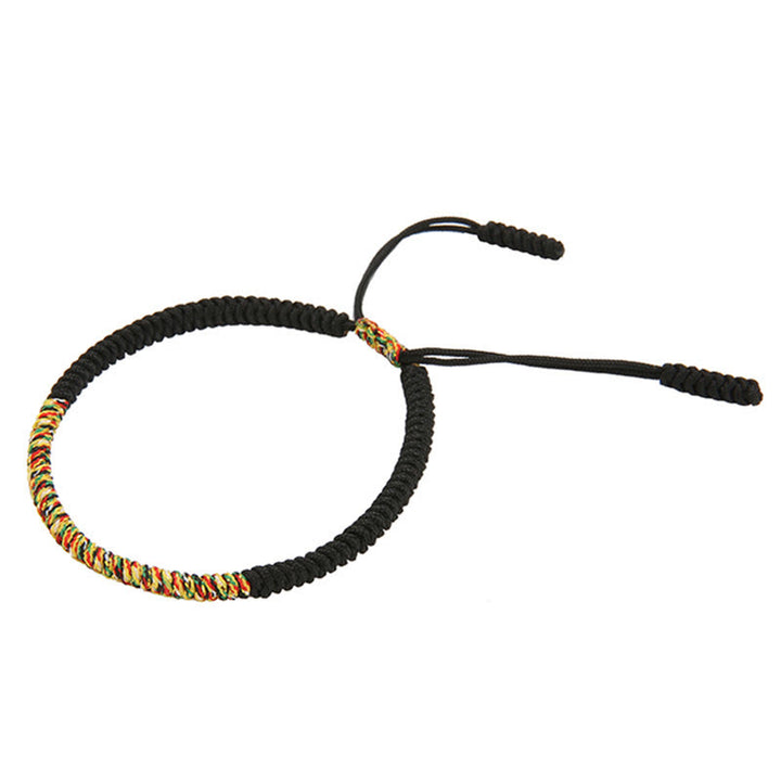 Pulsera trenzada de fuerza de la suerte con nudo King Kong multicolor hecha a mano tibetana con Buddha Stones
