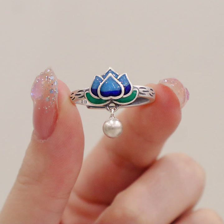 Anillo de iluminación con patrón de flor de loto de Buddha Stones