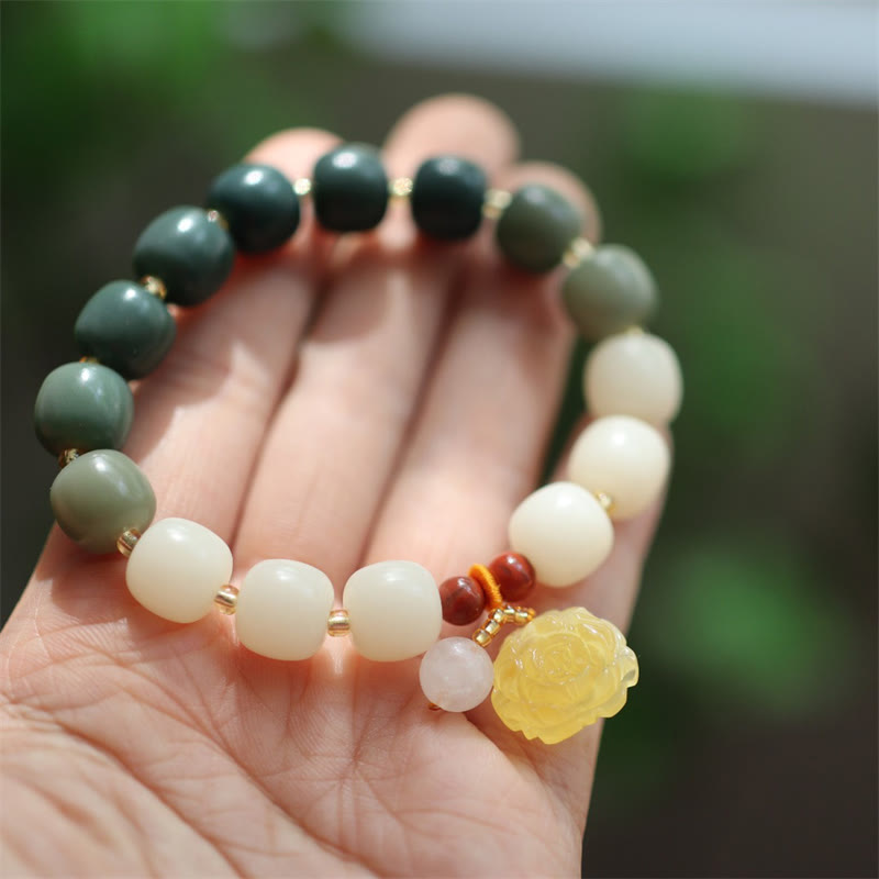 Pulsera de la paz del loto del ámbar de la semilla de Bodhi del gradiente de las Buddha Stones