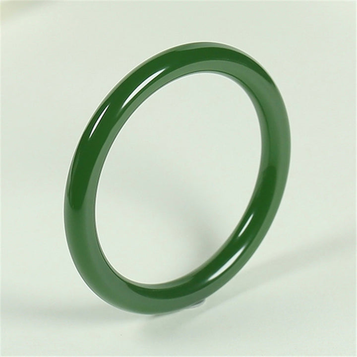 Brazalete de bendición de longevidad de jade cian con Buddha Stones