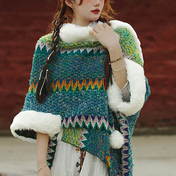 Mantón de rayas multicolor tibetano con Buddha Stones , bufanda de viaje acogedora para invierno