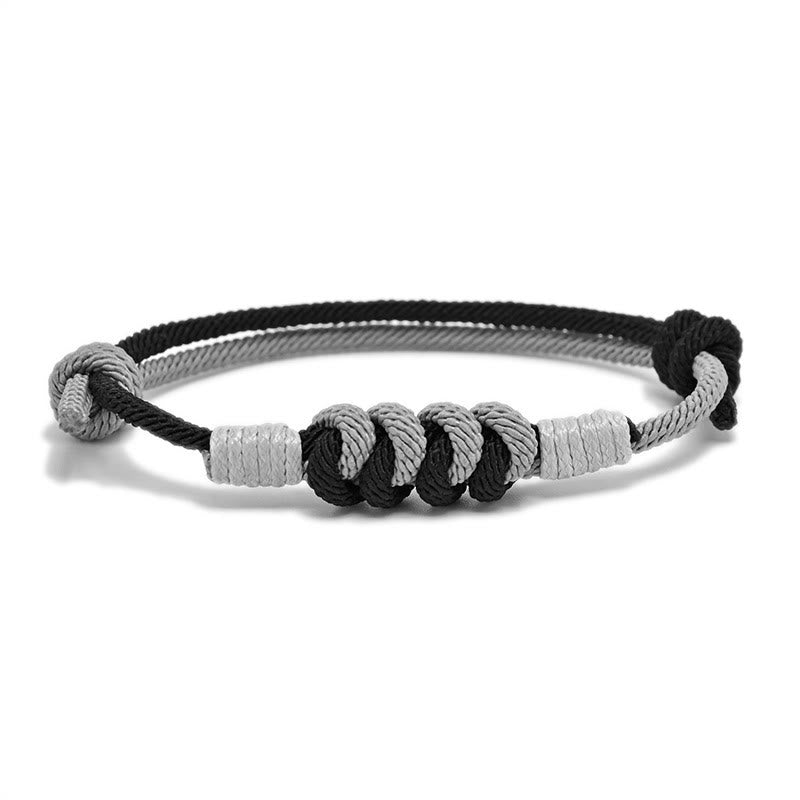 Pulsera de hilo trenzado con fuerza de nudo King Kong de diseño simple con Buddha Stones