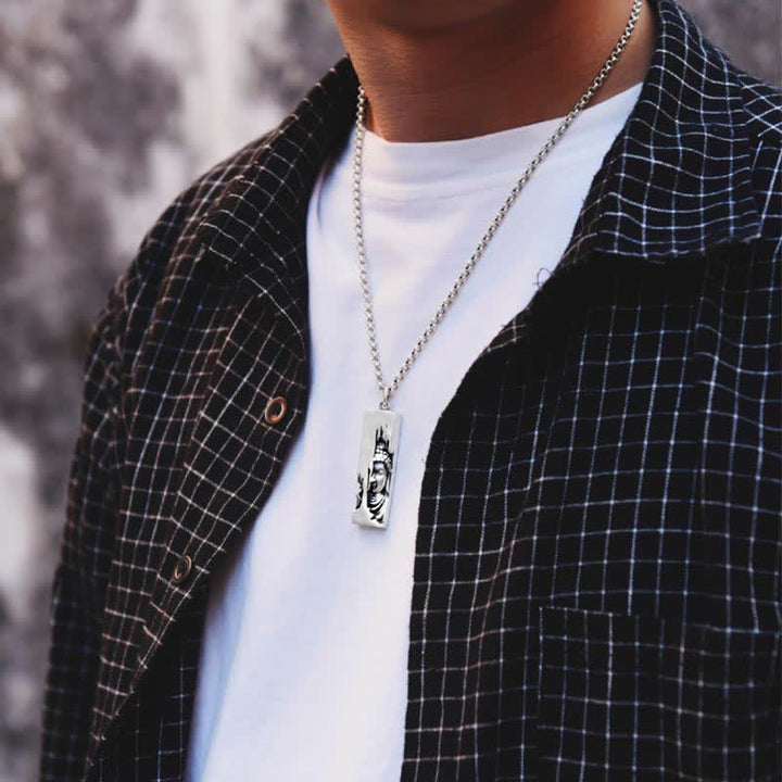 Collar con colgante de estilo vintage de la suerte con amuleto de protección y fuerza de Buddha Stones de Buda - image 6