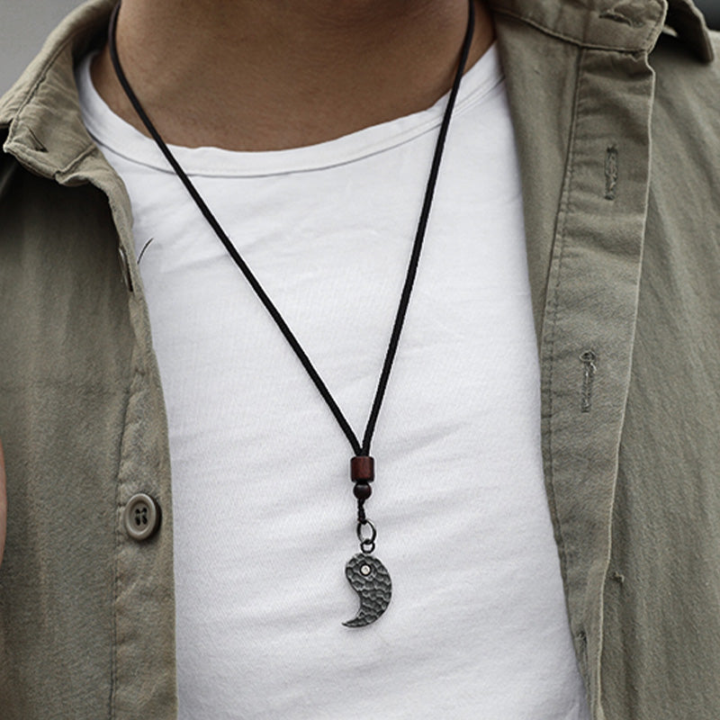 Collar con colgante de armonía Yin Yang de plata de ley 990 con Buddha Stones - image 7