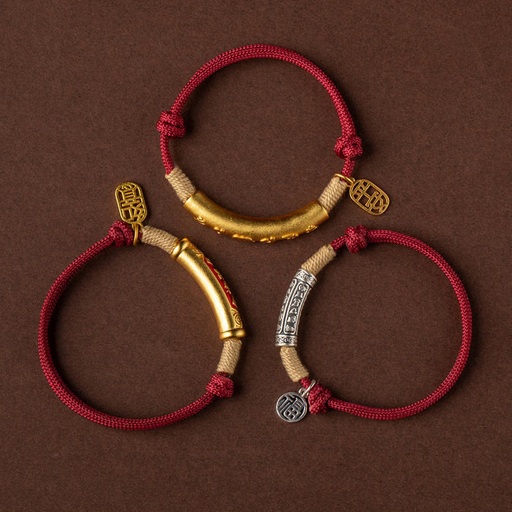 Pulsera trenzada de plata de ley 999 con Buddha Stones , hecha a mano en el Tíbet, Om Mani Padme Hum Fu, personaje de TopRank, suerte