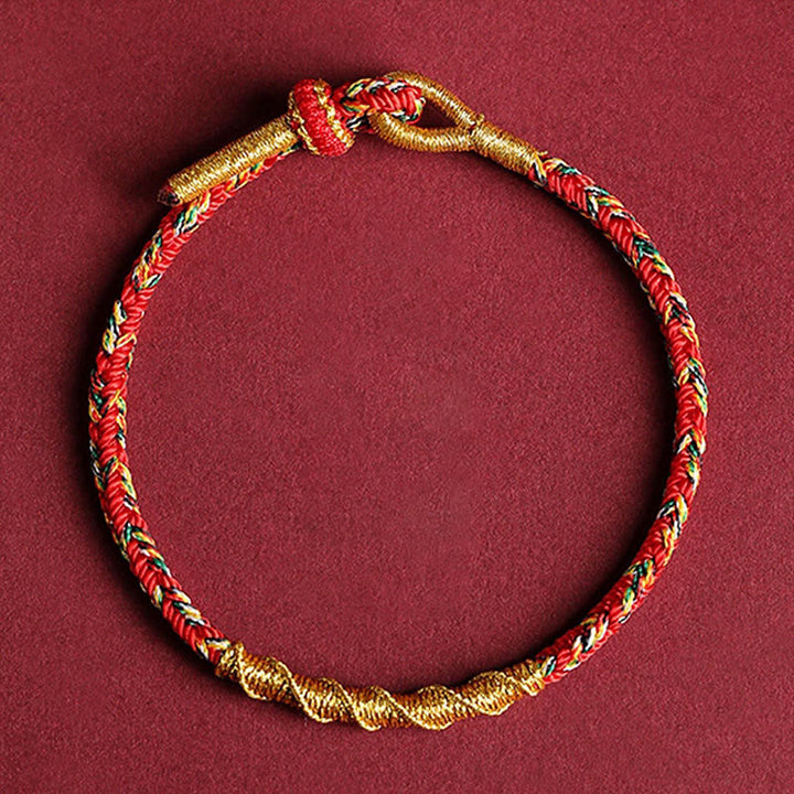 Pulsera de cuerda trenzada de protección de Buda Natal del zodiaco chino hecha a mano con Buddha Stones