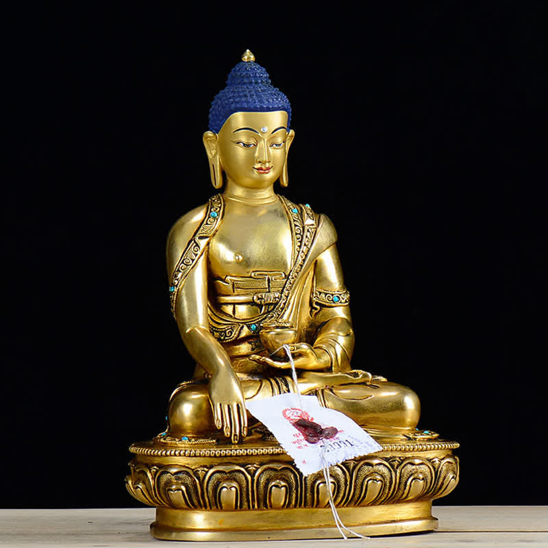 Estatua de cobre de la compasión de Buda Shakyamuni, decoración