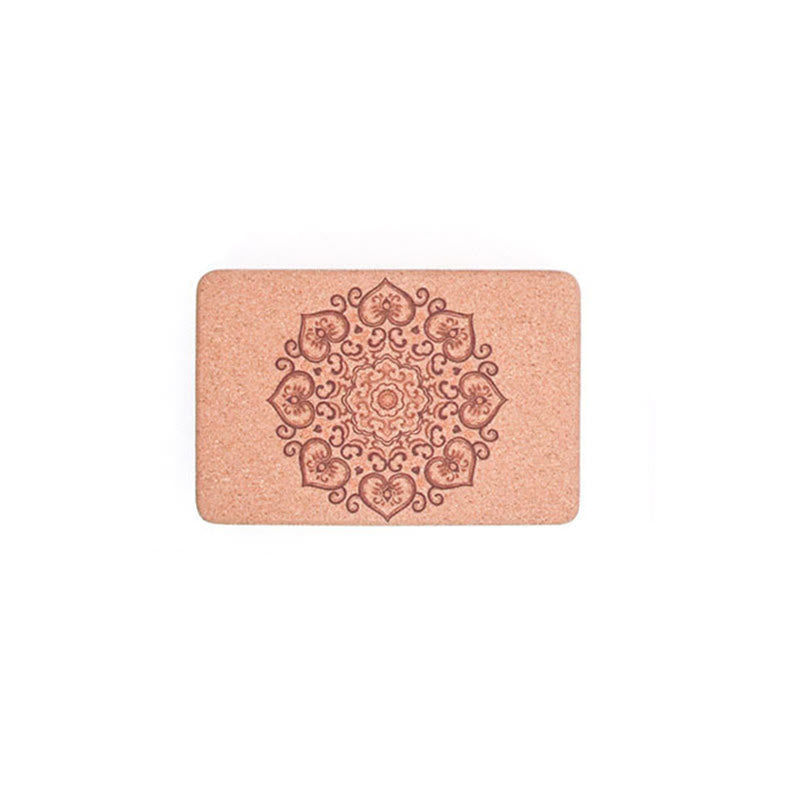 Buddha Stones Bloque de corcho para yoga consciente con mandala tibetano - Mandala de corazón de amor - image 11